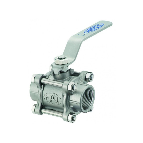 Válvula de Esfera Tripartida Roscada Ou para Solda 1000 PSI